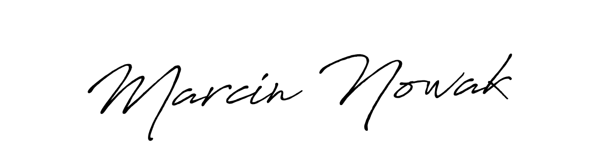 How to make Marcin Nowak name signature. Use Antro_Vectra_Bolder style for creating short signs online. This is the latest handwritten sign. Marcin Nowak signature style 7 images and pictures png