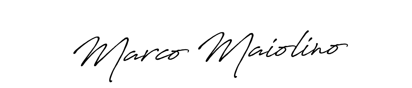 How to make Marco Maiolino name signature. Use Antro_Vectra_Bolder style for creating short signs online. This is the latest handwritten sign. Marco Maiolino signature style 7 images and pictures png