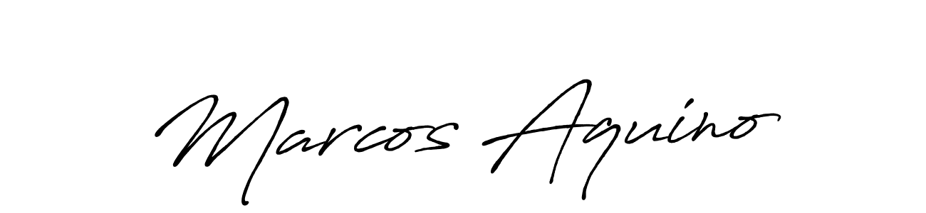 Design your own signature with our free online signature maker. With this signature software, you can create a handwritten (Antro_Vectra_Bolder) signature for name Marcos Aquino. Marcos Aquino signature style 7 images and pictures png