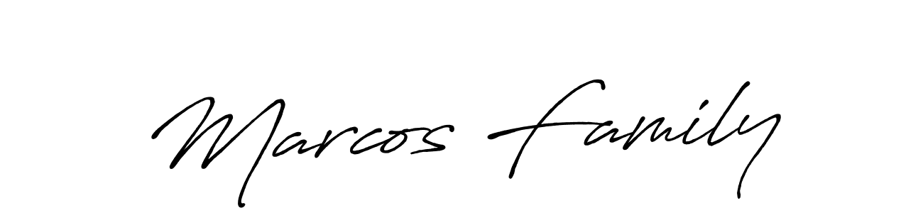 Design your own signature with our free online signature maker. With this signature software, you can create a handwritten (Antro_Vectra_Bolder) signature for name Marcos Family. Marcos Family signature style 7 images and pictures png