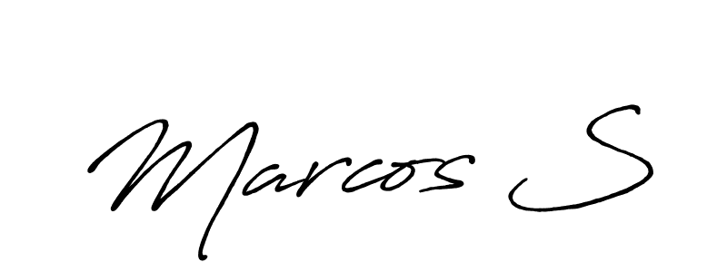 The best way (Antro_Vectra_Bolder) to make a short signature is to pick only two or three words in your name. The name Marcos S include a total of six letters. For converting this name. Marcos S signature style 7 images and pictures png