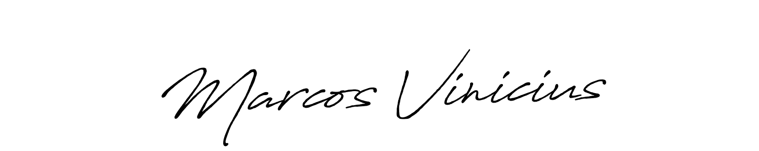 Create a beautiful signature design for name Marcos Vinicius. With this signature (Antro_Vectra_Bolder) fonts, you can make a handwritten signature for free. Marcos Vinicius signature style 7 images and pictures png