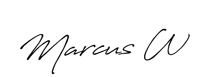 Marcus W stylish signature style. Best Handwritten Sign (Antro_Vectra_Bolder) for my name. Handwritten Signature Collection Ideas for my name Marcus W. Marcus W signature style 7 images and pictures png