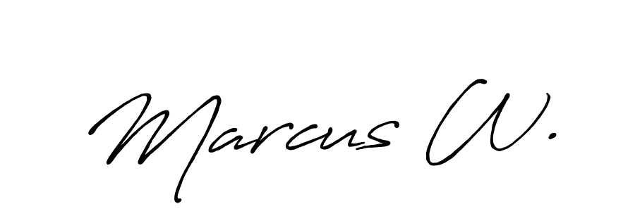 Create a beautiful signature design for name Marcus W.. With this signature (Antro_Vectra_Bolder) fonts, you can make a handwritten signature for free. Marcus W. signature style 7 images and pictures png