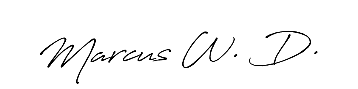 Make a beautiful signature design for name Marcus W. D.. With this signature (Antro_Vectra_Bolder) style, you can create a handwritten signature for free. Marcus W. D. signature style 7 images and pictures png