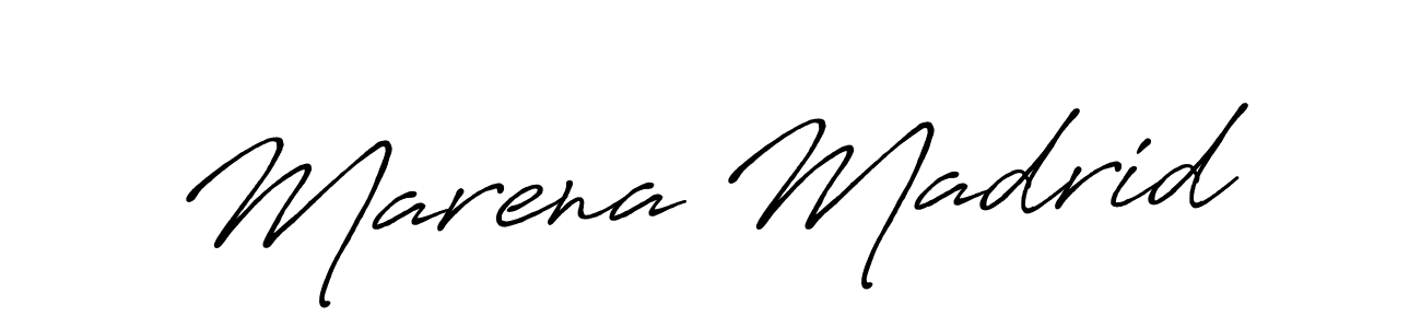 How to make Marena Madrid name signature. Use Antro_Vectra_Bolder style for creating short signs online. This is the latest handwritten sign. Marena Madrid signature style 7 images and pictures png