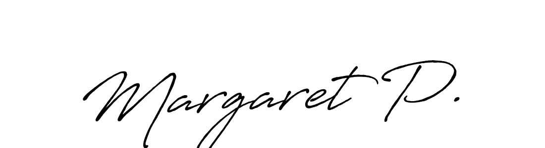How to make Margaret P. name signature. Use Antro_Vectra_Bolder style for creating short signs online. This is the latest handwritten sign. Margaret P. signature style 7 images and pictures png