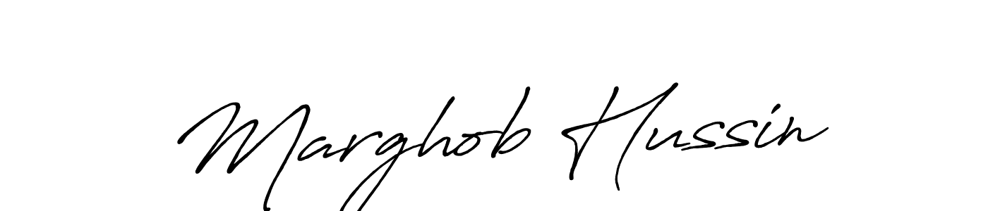 Create a beautiful signature design for name Marghob Hussin. With this signature (Antro_Vectra_Bolder) fonts, you can make a handwritten signature for free. Marghob Hussin signature style 7 images and pictures png