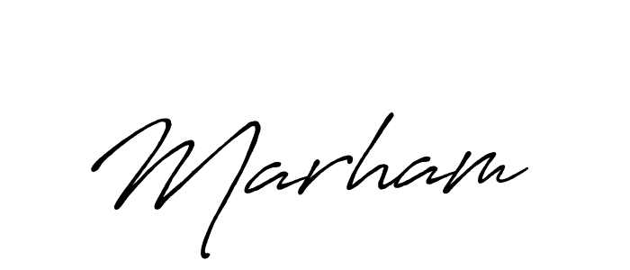 Make a beautiful signature design for name Marham . With this signature (Antro_Vectra_Bolder) style, you can create a handwritten signature for free. Marham  signature style 7 images and pictures png