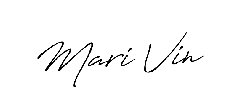 Mari Vin stylish signature style. Best Handwritten Sign (Antro_Vectra_Bolder) for my name. Handwritten Signature Collection Ideas for my name Mari Vin. Mari Vin signature style 7 images and pictures png
