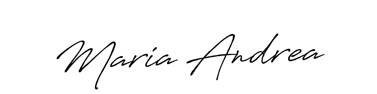 How to make Maria Andrea name signature. Use Antro_Vectra_Bolder style for creating short signs online. This is the latest handwritten sign. Maria Andrea signature style 7 images and pictures png