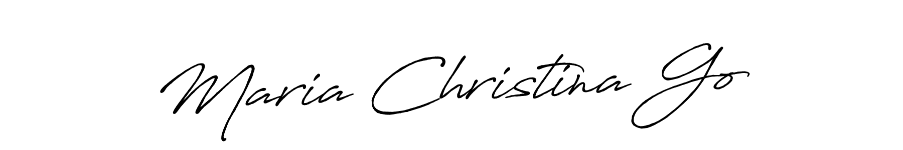 Use a signature maker to create a handwritten signature online. With this signature software, you can design (Antro_Vectra_Bolder) your own signature for name Maria Christina Go. Maria Christina Go signature style 7 images and pictures png