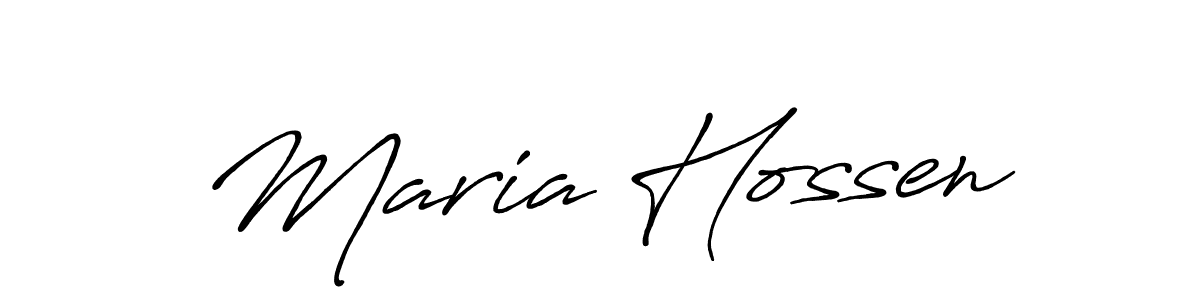 Use a signature maker to create a handwritten signature online. With this signature software, you can design (Antro_Vectra_Bolder) your own signature for name Maria Hossen. Maria Hossen signature style 7 images and pictures png