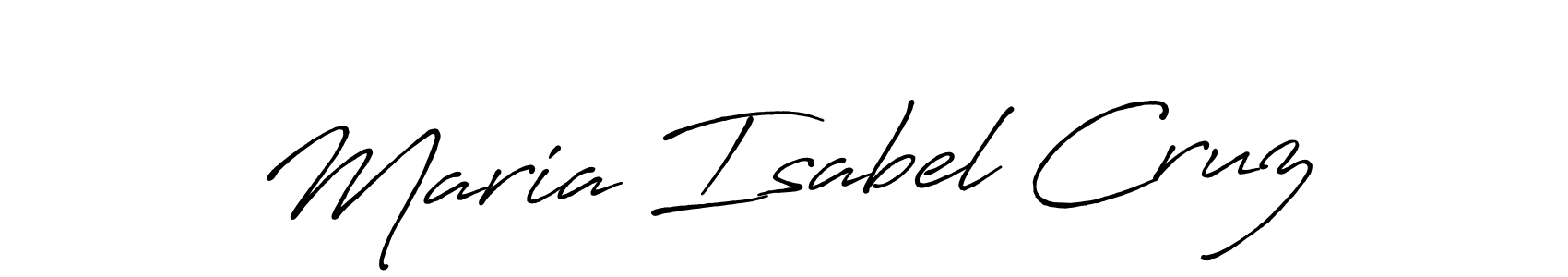 Design your own signature with our free online signature maker. With this signature software, you can create a handwritten (Antro_Vectra_Bolder) signature for name Maria Isabel Cruz. Maria Isabel Cruz signature style 7 images and pictures png