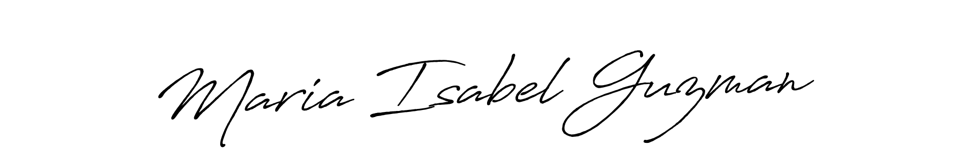 Create a beautiful signature design for name Maria Isabel Guzman. With this signature (Antro_Vectra_Bolder) fonts, you can make a handwritten signature for free. Maria Isabel Guzman signature style 7 images and pictures png