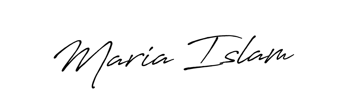 It looks lik you need a new signature style for name Maria Islam. Design unique handwritten (Antro_Vectra_Bolder) signature with our free signature maker in just a few clicks. Maria Islam signature style 7 images and pictures png