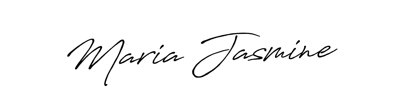Maria Jasmine stylish signature style. Best Handwritten Sign (Antro_Vectra_Bolder) for my name. Handwritten Signature Collection Ideas for my name Maria Jasmine. Maria Jasmine signature style 7 images and pictures png
