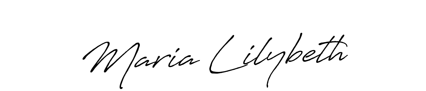 Design your own signature with our free online signature maker. With this signature software, you can create a handwritten (Antro_Vectra_Bolder) signature for name Maria Lilybeth. Maria Lilybeth signature style 7 images and pictures png