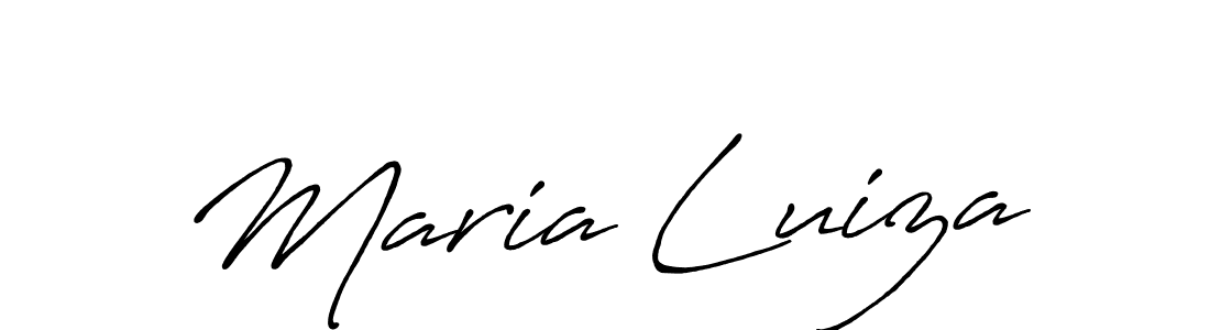 How to make Maria Luiza name signature. Use Antro_Vectra_Bolder style for creating short signs online. This is the latest handwritten sign. Maria Luiza signature style 7 images and pictures png