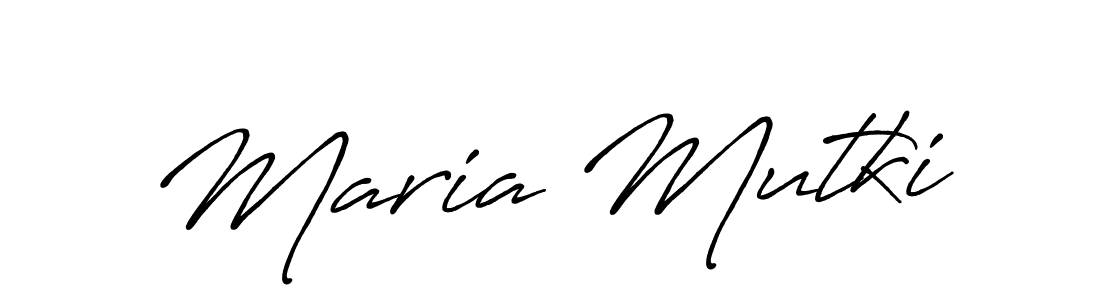 Create a beautiful signature design for name Maria Mutki. With this signature (Antro_Vectra_Bolder) fonts, you can make a handwritten signature for free. Maria Mutki signature style 7 images and pictures png