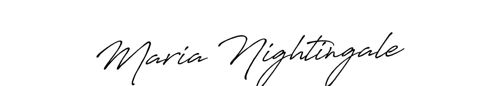 How to make Maria Nightingale name signature. Use Antro_Vectra_Bolder style for creating short signs online. This is the latest handwritten sign. Maria Nightingale signature style 7 images and pictures png