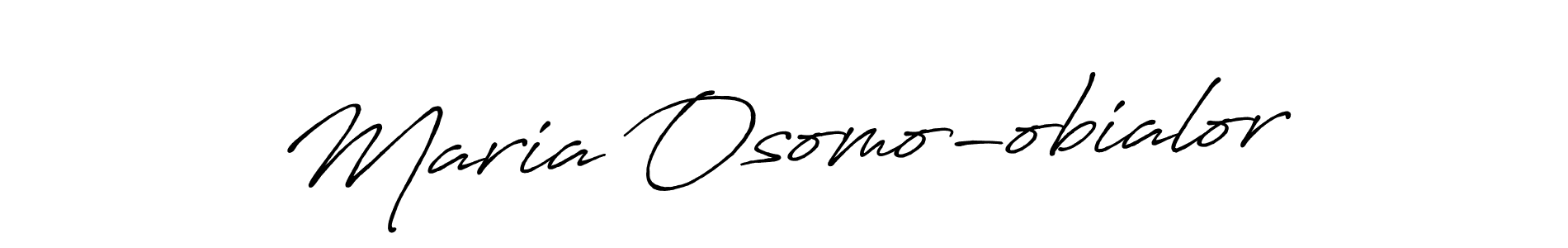 Create a beautiful signature design for name Maria Osomo-obialor. With this signature (Antro_Vectra_Bolder) fonts, you can make a handwritten signature for free. Maria Osomo-obialor signature style 7 images and pictures png