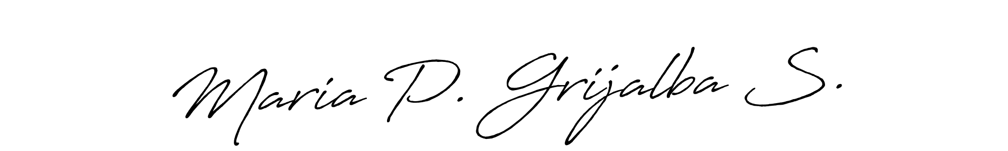 It looks lik you need a new signature style for name Maria P. Grijalba S.. Design unique handwritten (Antro_Vectra_Bolder) signature with our free signature maker in just a few clicks. Maria P. Grijalba S. signature style 7 images and pictures png