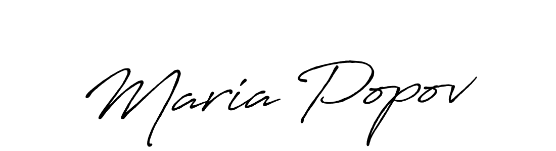 Design your own signature with our free online signature maker. With this signature software, you can create a handwritten (Antro_Vectra_Bolder) signature for name Maria Popov. Maria Popov signature style 7 images and pictures png