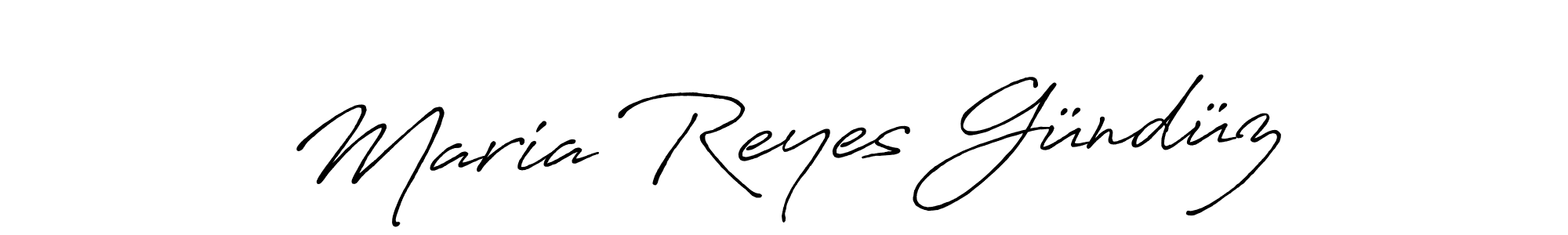 Make a beautiful signature design for name Maria Reyes Gündüz. With this signature (Antro_Vectra_Bolder) style, you can create a handwritten signature for free. Maria Reyes Gündüz signature style 7 images and pictures png