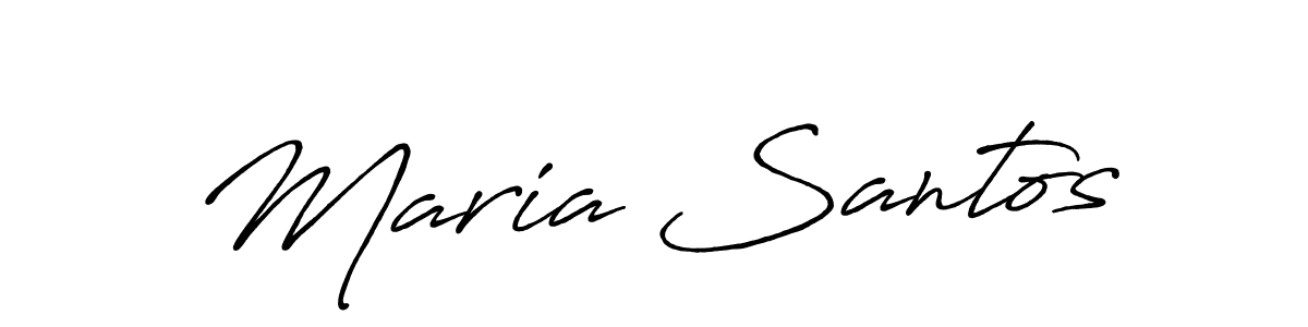 Make a beautiful signature design for name Maria Santos. With this signature (Antro_Vectra_Bolder) style, you can create a handwritten signature for free. Maria Santos signature style 7 images and pictures png