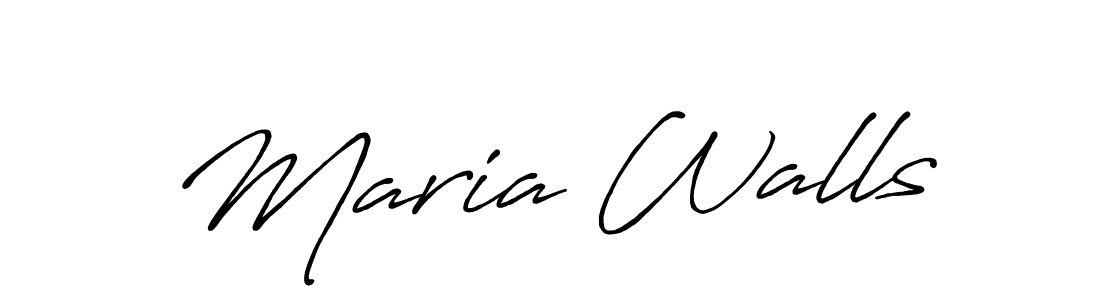 Make a beautiful signature design for name Maria Walls. With this signature (Antro_Vectra_Bolder) style, you can create a handwritten signature for free. Maria Walls signature style 7 images and pictures png