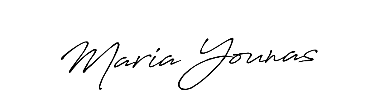 You should practise on your own different ways (Antro_Vectra_Bolder) to write your name (Maria Younas) in signature. don't let someone else do it for you. Maria Younas signature style 7 images and pictures png