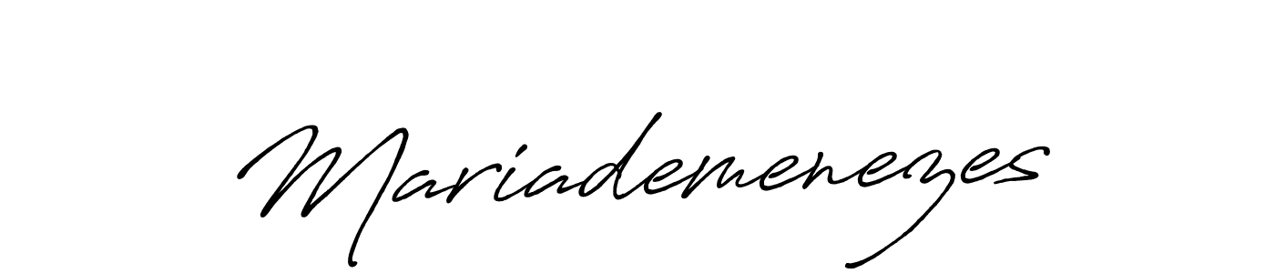 It looks lik you need a new signature style for name Mariademenezes. Design unique handwritten (Antro_Vectra_Bolder) signature with our free signature maker in just a few clicks. Mariademenezes signature style 7 images and pictures png