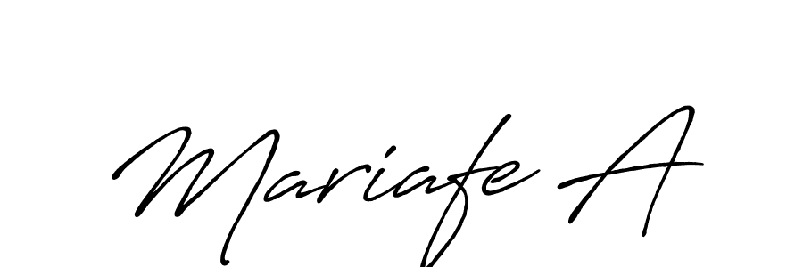 How to make Mariafe A name signature. Use Antro_Vectra_Bolder style for creating short signs online. This is the latest handwritten sign. Mariafe A signature style 7 images and pictures png