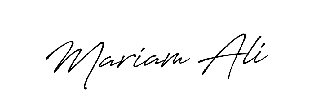 Make a beautiful signature design for name Mariam Ali. With this signature (Antro_Vectra_Bolder) style, you can create a handwritten signature for free. Mariam Ali signature style 7 images and pictures png