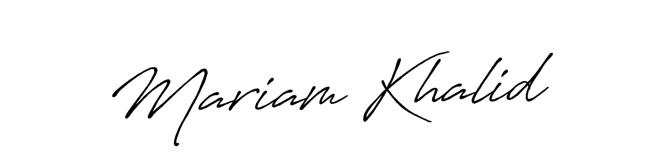 Also You can easily find your signature by using the search form. We will create Mariam Khalid name handwritten signature images for you free of cost using Antro_Vectra_Bolder sign style. Mariam Khalid signature style 7 images and pictures png