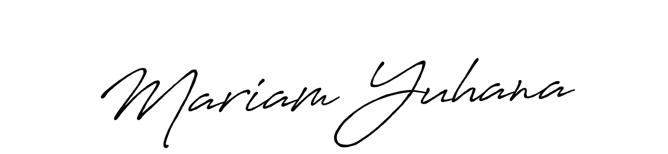 Also You can easily find your signature by using the search form. We will create Mariam Yuhana name handwritten signature images for you free of cost using Antro_Vectra_Bolder sign style. Mariam Yuhana signature style 7 images and pictures png