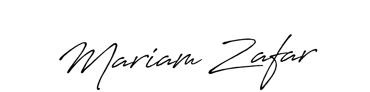 How to make Mariam Zafar name signature. Use Antro_Vectra_Bolder style for creating short signs online. This is the latest handwritten sign. Mariam Zafar signature style 7 images and pictures png