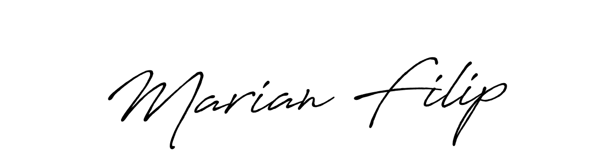 How to make Marian Filip signature? Antro_Vectra_Bolder is a professional autograph style. Create handwritten signature for Marian Filip name. Marian Filip signature style 7 images and pictures png