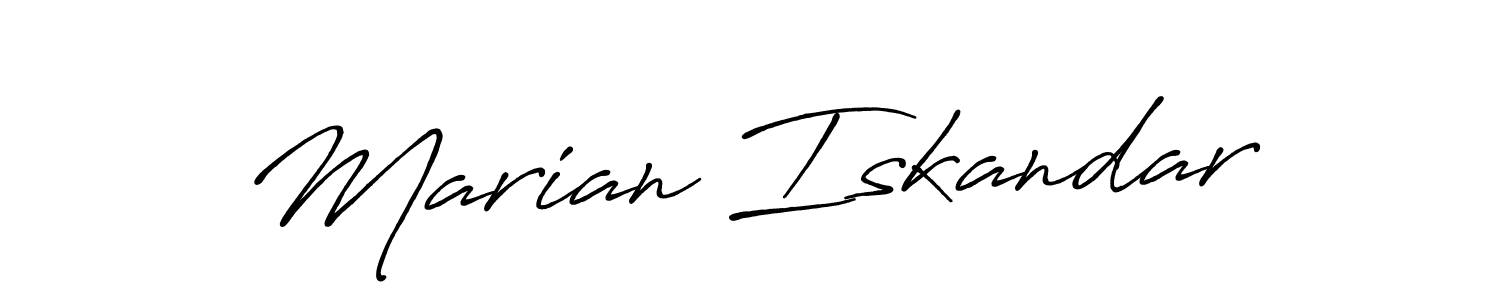 The best way (Antro_Vectra_Bolder) to make a short signature is to pick only two or three words in your name. The name Marian Iskandar include a total of six letters. For converting this name. Marian Iskandar signature style 7 images and pictures png