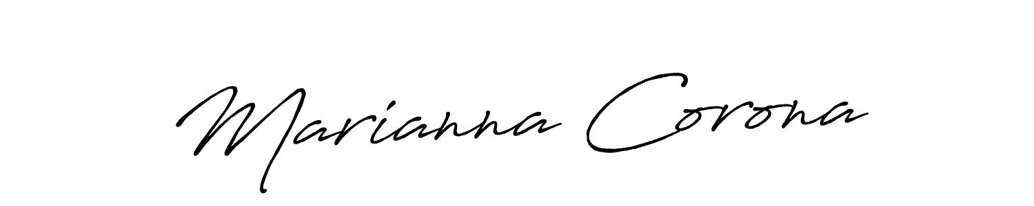 How to make Marianna Corona name signature. Use Antro_Vectra_Bolder style for creating short signs online. This is the latest handwritten sign. Marianna Corona signature style 7 images and pictures png