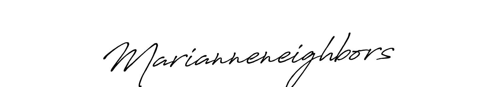 Similarly Antro_Vectra_Bolder is the best handwritten signature design. Signature creator online .You can use it as an online autograph creator for name Marianneneighbors. Marianneneighbors signature style 7 images and pictures png