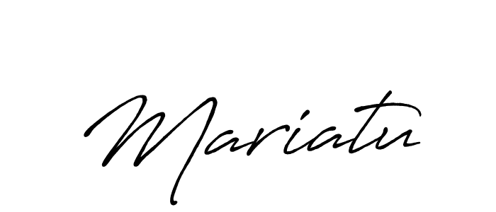 Design your own signature with our free online signature maker. With this signature software, you can create a handwritten (Antro_Vectra_Bolder) signature for name Mariatu. Mariatu signature style 7 images and pictures png