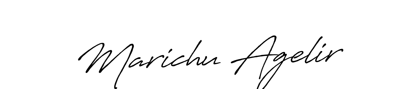 if you are searching for the best signature style for your name Marichu Agelir. so please give up your signature search. here we have designed multiple signature styles  using Antro_Vectra_Bolder. Marichu Agelir signature style 7 images and pictures png