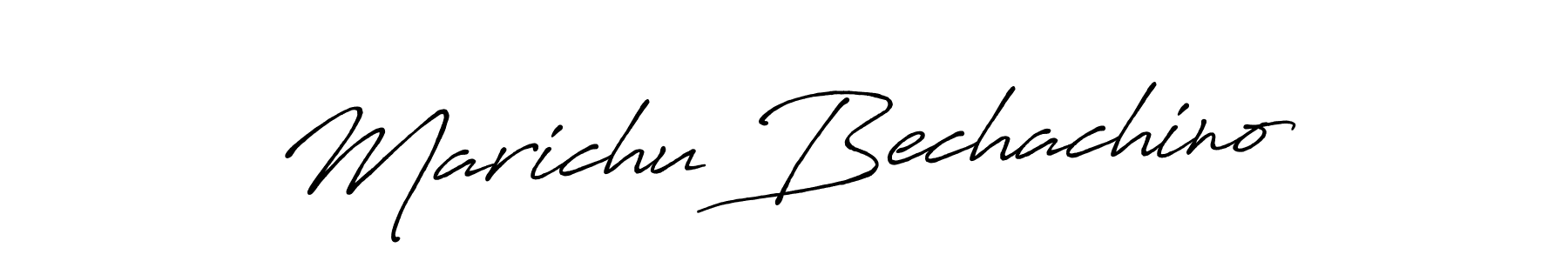 The best way (Antro_Vectra_Bolder) to make a short signature is to pick only two or three words in your name. The name Marichu Bechachino include a total of six letters. For converting this name. Marichu Bechachino signature style 7 images and pictures png