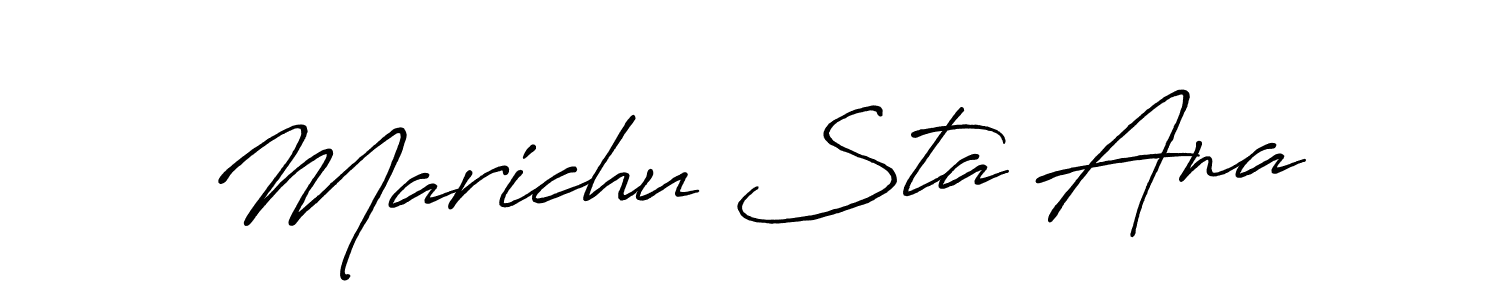 Also You can easily find your signature by using the search form. We will create Marichu Sta Ana name handwritten signature images for you free of cost using Antro_Vectra_Bolder sign style. Marichu Sta Ana signature style 7 images and pictures png