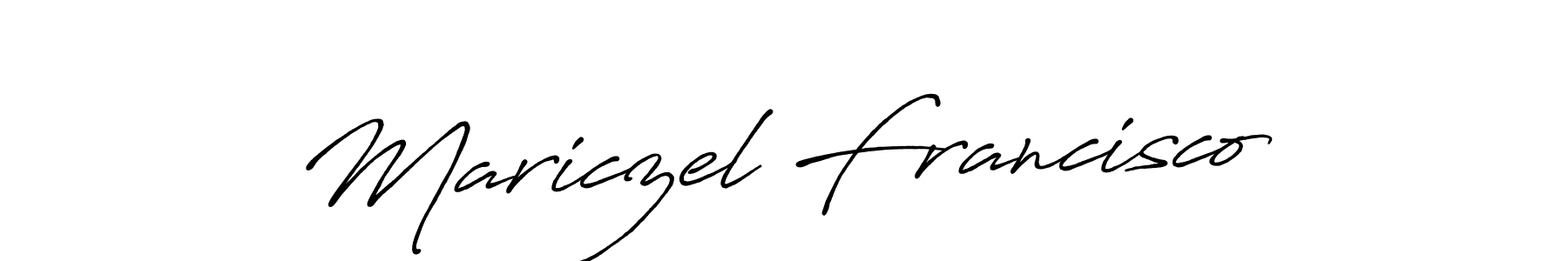 The best way (Antro_Vectra_Bolder) to make a short signature is to pick only two or three words in your name. The name Mariczel Francisco include a total of six letters. For converting this name. Mariczel Francisco signature style 7 images and pictures png