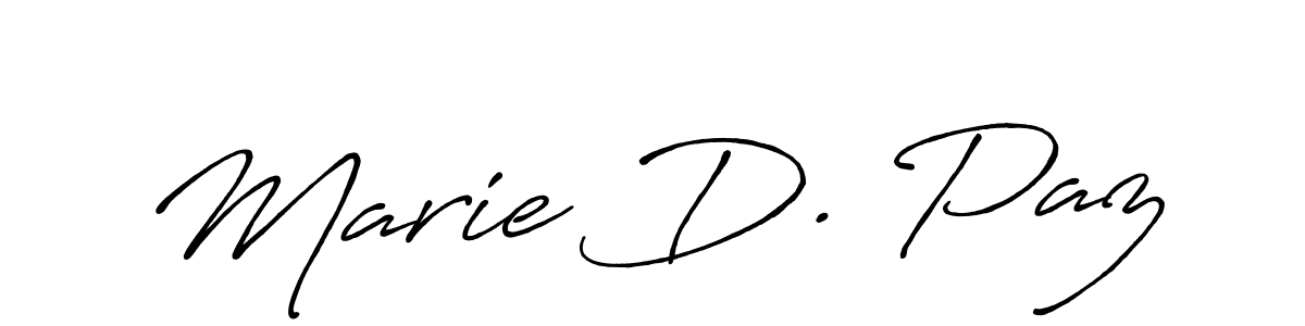 Design your own signature with our free online signature maker. With this signature software, you can create a handwritten (Antro_Vectra_Bolder) signature for name Marie D. Paz. Marie D. Paz signature style 7 images and pictures png