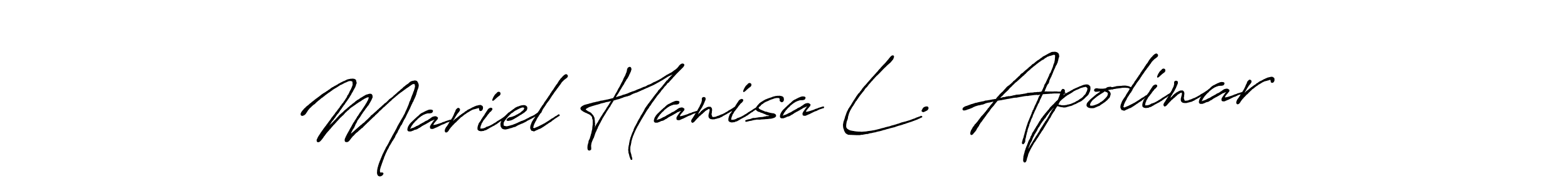 Mariel Hanisa L. Apolinar stylish signature style. Best Handwritten Sign (Antro_Vectra_Bolder) for my name. Handwritten Signature Collection Ideas for my name Mariel Hanisa L. Apolinar. Mariel Hanisa L. Apolinar signature style 7 images and pictures png