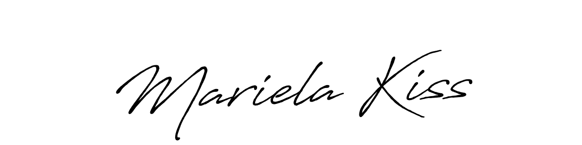 Antro_Vectra_Bolder is a professional signature style that is perfect for those who want to add a touch of class to their signature. It is also a great choice for those who want to make their signature more unique. Get Mariela Kiss name to fancy signature for free. Mariela Kiss signature style 7 images and pictures png